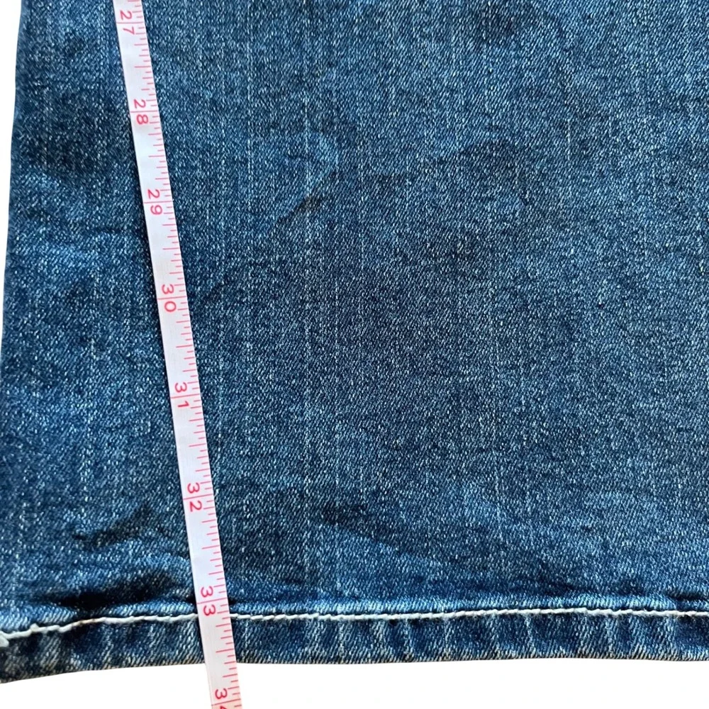 True Religion Ricky Relaxed Straight Jeans Medium Harvest Wash Teal Stitch 42x34
